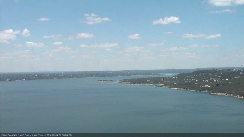 Lake Travis webcam, July 24, 2019 12:05 PM CT