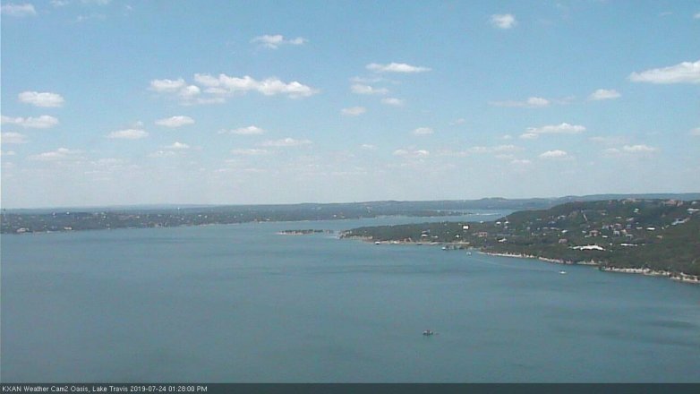 Lake Travis webcam, July 24, 2019 12:30 PM CT