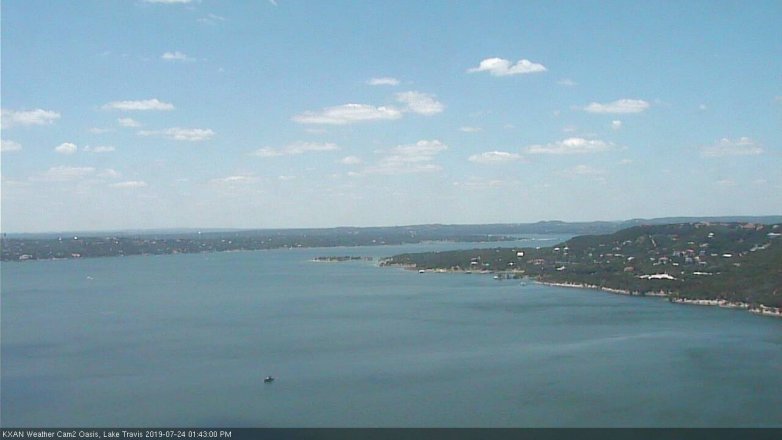 Lake Travis webcam, July 24, 2019 12:45 PM CT