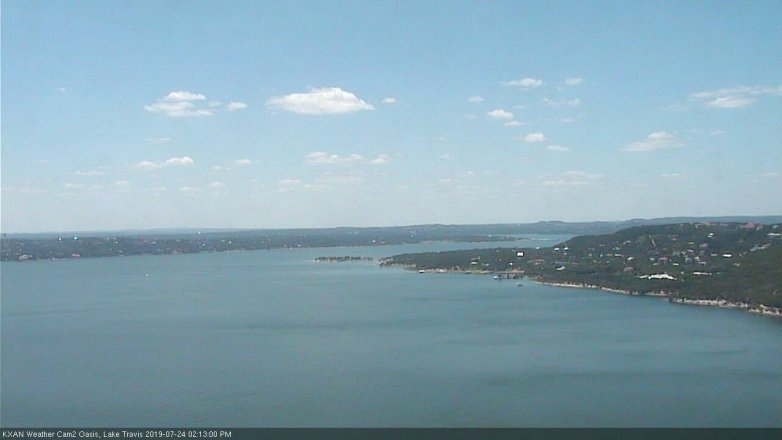 Lake Travis webcam, July 24, 2019 1:15 PM CT