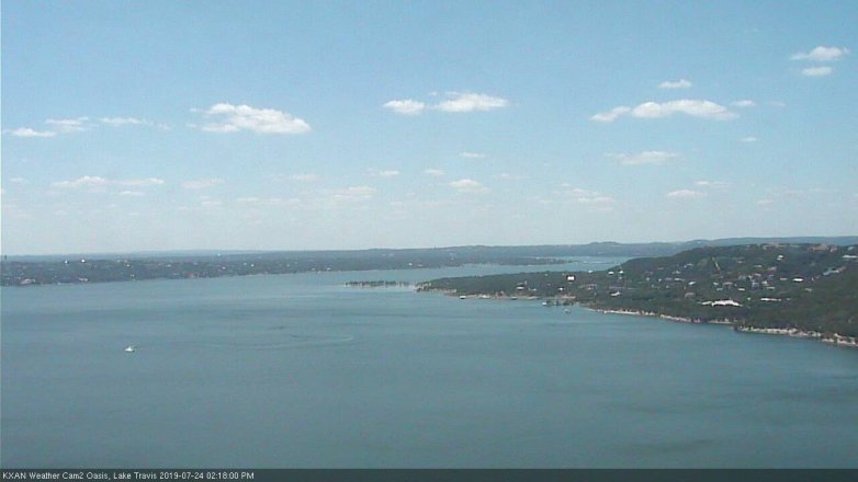 Lake Travis webcam, July 24, 2019 1:20 PM CT