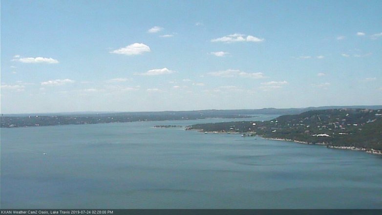 Lake Travis webcam, July 24, 2019 1:30 PM CT