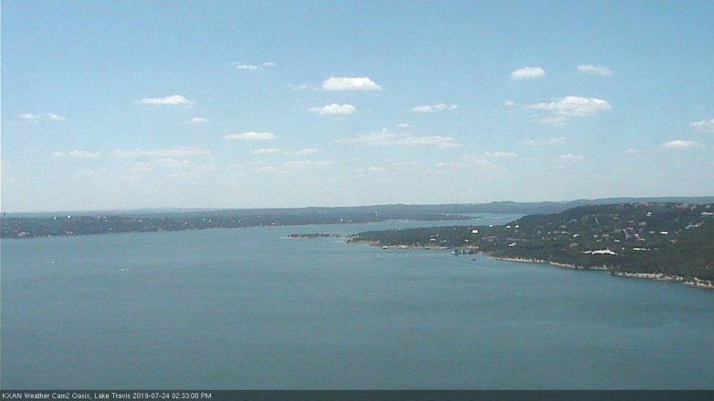 Lake Travis webcam, July 24, 2019 1:35 PM CT