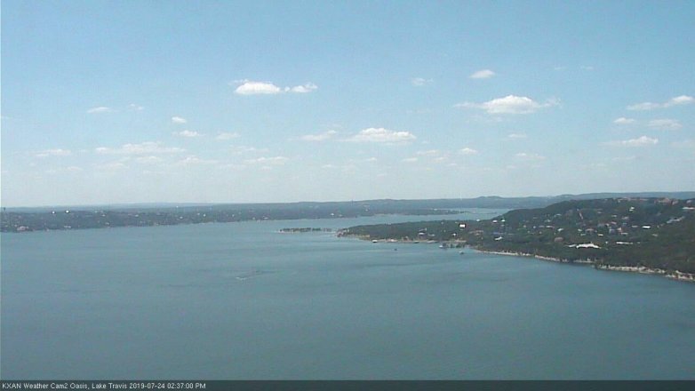 Lake Travis webcam, July 24, 2019 1:40 PM CT