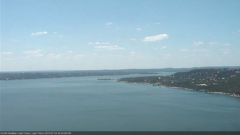 Lake Travis webcam, July 24, 2019 1:45 PM CT