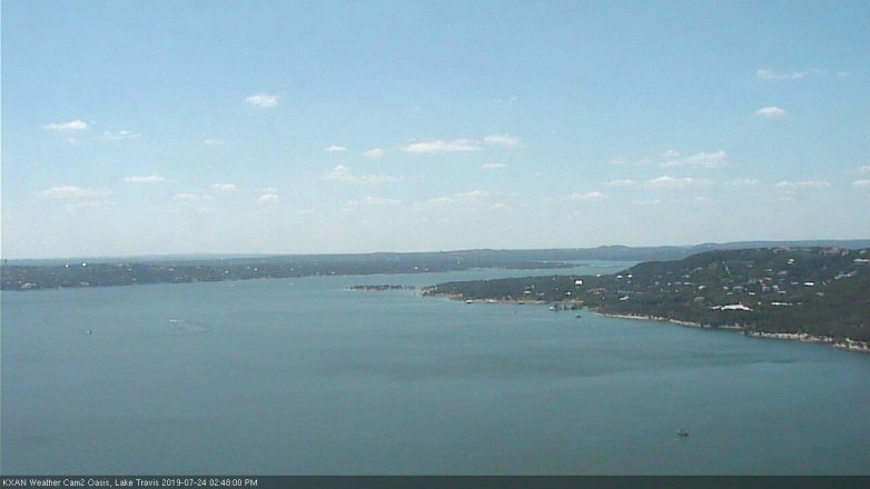 Lake Travis webcam, July 24, 2019 1:50 PM CT