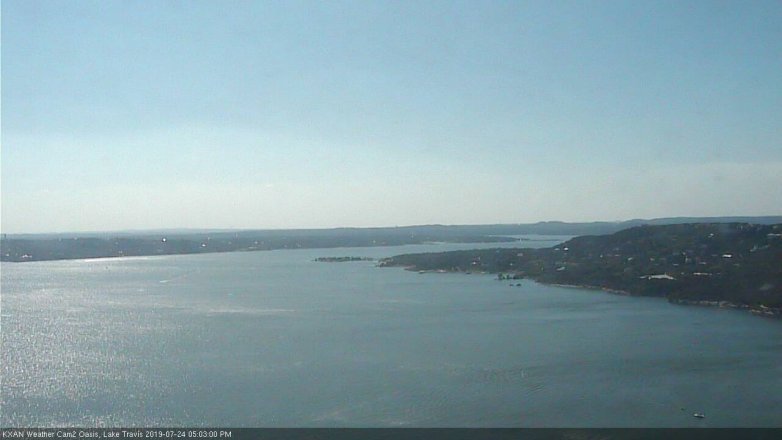 Lake Travis webcam, July 24, 2019 4:05 PM CT