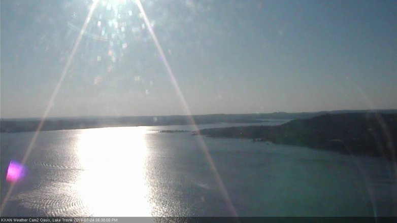 Lake Travis webcam, July 24, 2019 5:40 PM CT