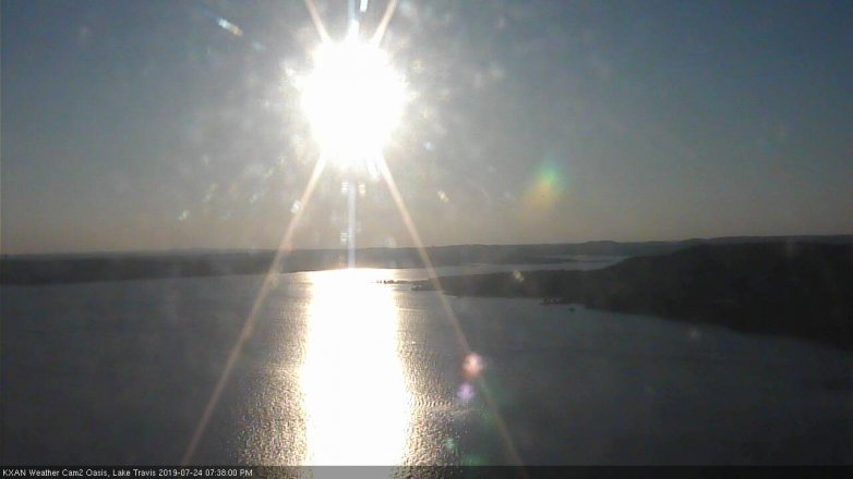 Lake Travis webcam, July 24, 2019 6:40 PM CT