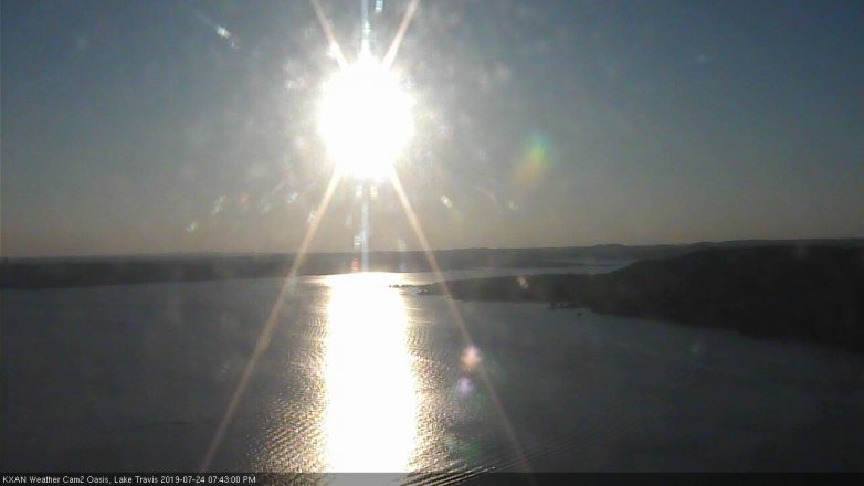 Lake Travis webcam, July 24, 2019 6:45 PM CT