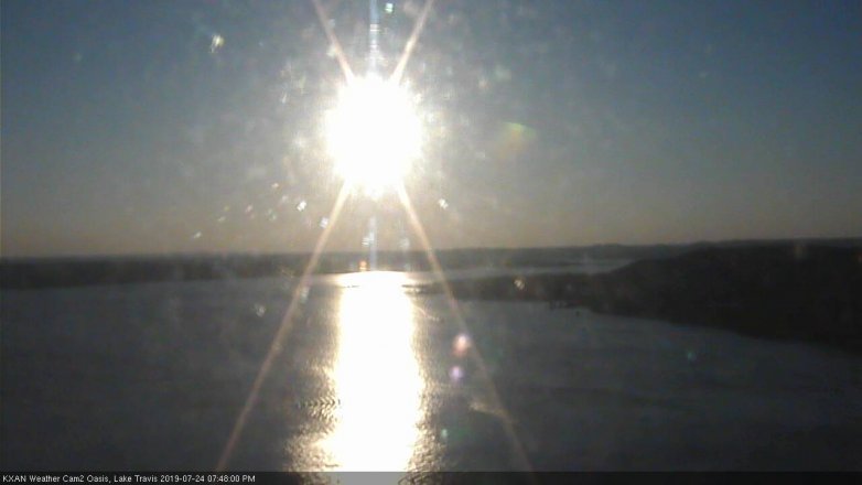 Lake Travis webcam, July 24, 2019 6:50 PM CT