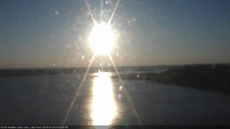 Lake Travis webcam, July 24, 2019 6:55 PM CT