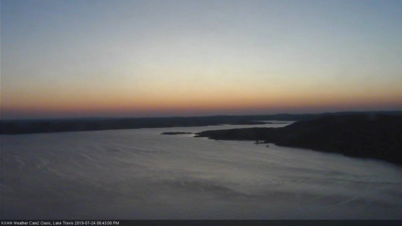 Lake Travis webcam, July 24, 2019 7:45 PM CT