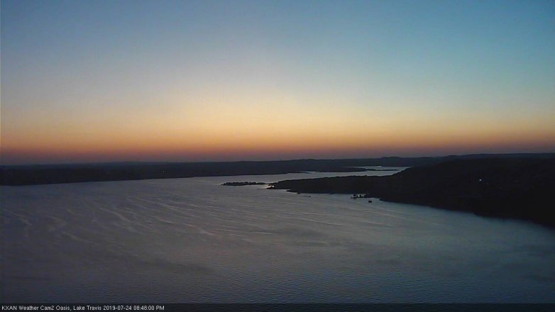 Lake Travis webcam, July 24, 2019 7:50 PM CT