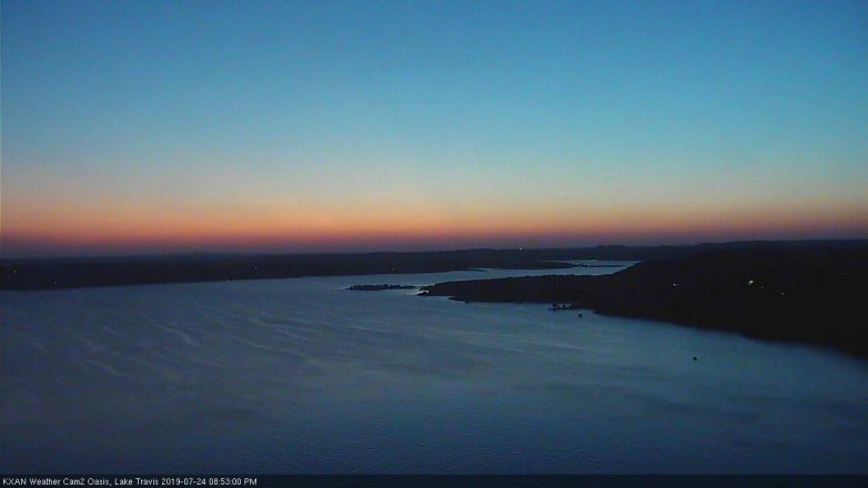 Lake Travis webcam, July 24, 2019 7:55 PM CT