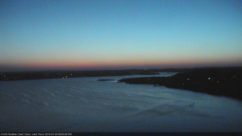 Lake Travis webcam, July 24, 2019 8:05 PM CT