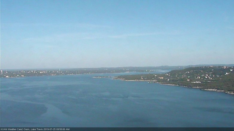 Lake Travis webcam, July 25, 2019 9:00 AM CT
