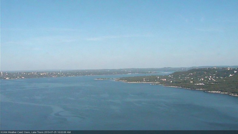 Lake Travis webcam, July 25, 2019 9:05 AM CT