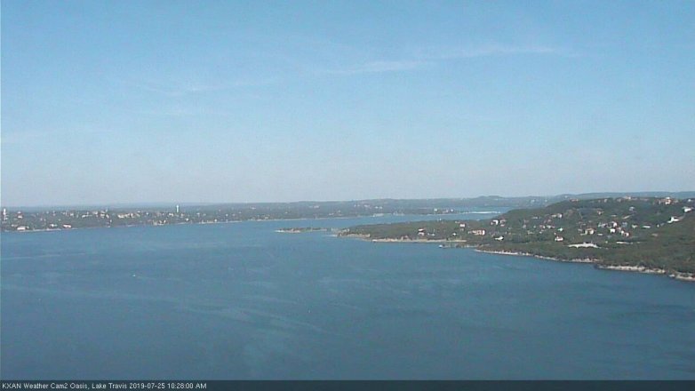 Lake Travis webcam, July 25, 2019 9:30 AM CT