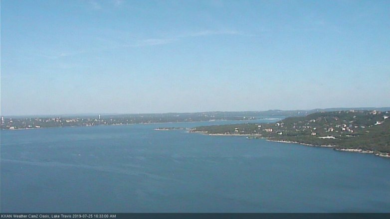 Lake Travis webcam, July 25, 2019 9:35 AM CT