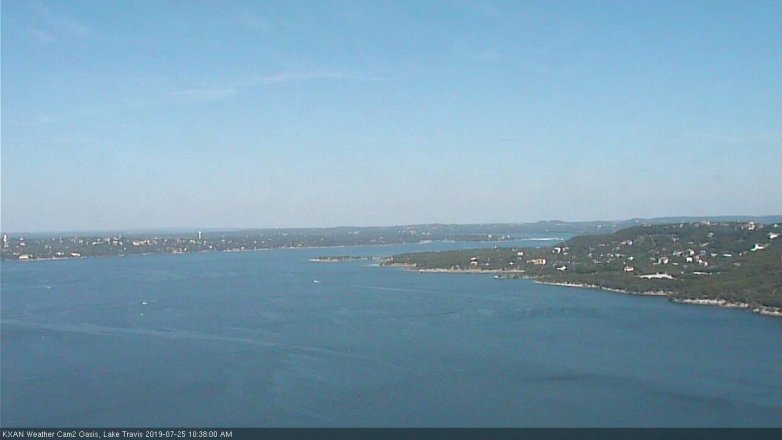 Lake Travis webcam, July 25, 2019 9:40 AM CT