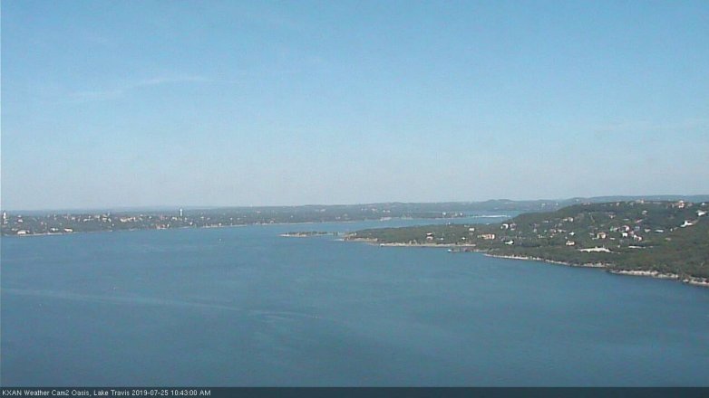 Lake Travis webcam, July 25, 2019 9:45 AM CT