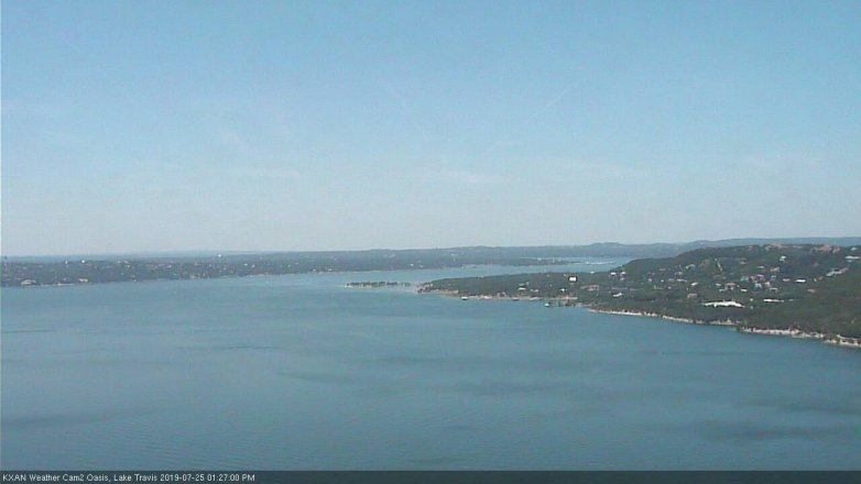 Lake Travis webcam, July 25, 2019 12:30 PM CT