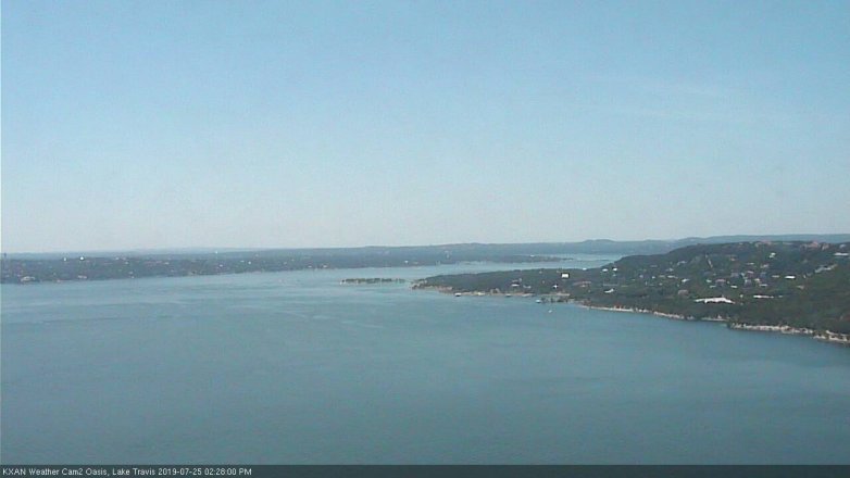 Lake Travis webcam, July 25, 2019 1:30 PM CT