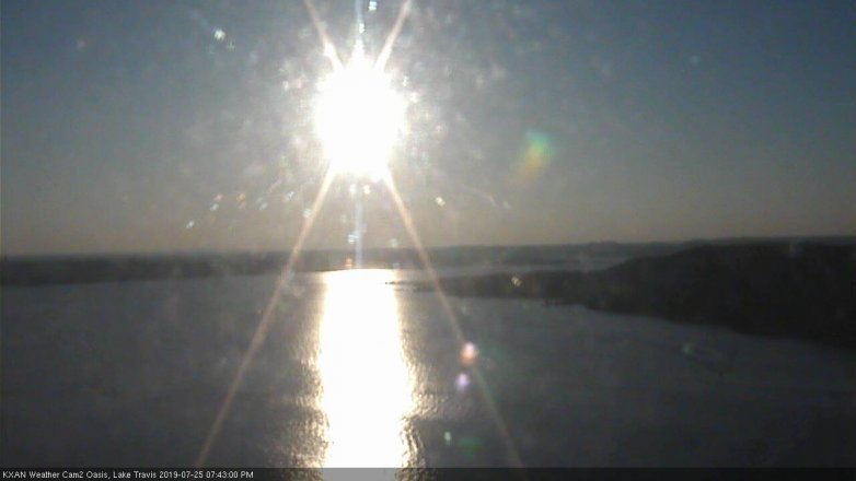 Lake Travis webcam, July 25, 2019 6:45 PM CT