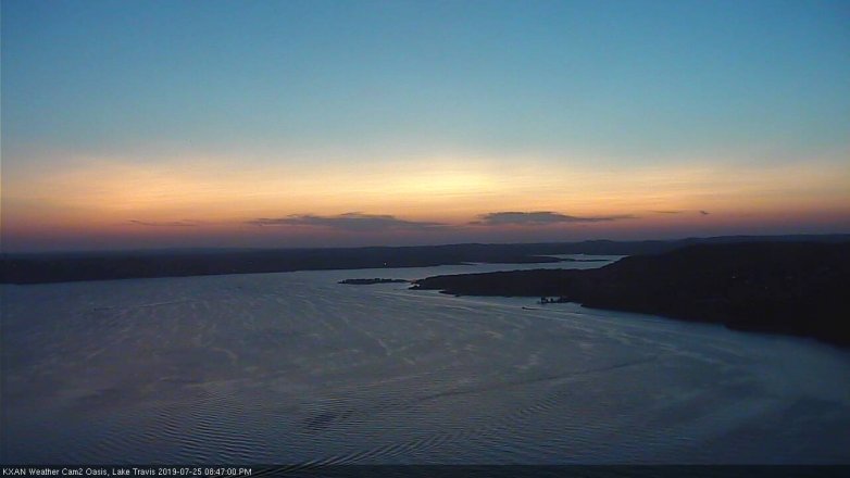 Lake Travis webcam, July 25, 2019 7:50 PM CT