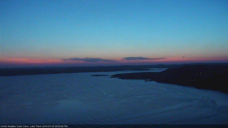 Lake Travis webcam, July 25, 2019 7:55 PM CT