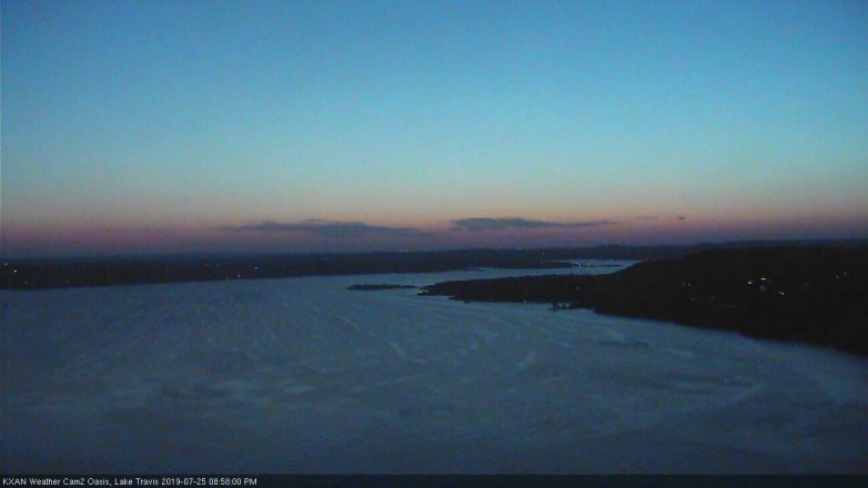 Lake Travis webcam, July 25, 2019 8:00 PM CT