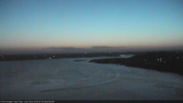 Lake Travis webcam, July 25, 2019 8:05 PM CT