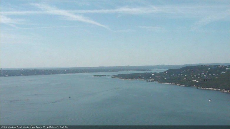 Lake Travis webcam, July 26, 2019 1:30 PM CT