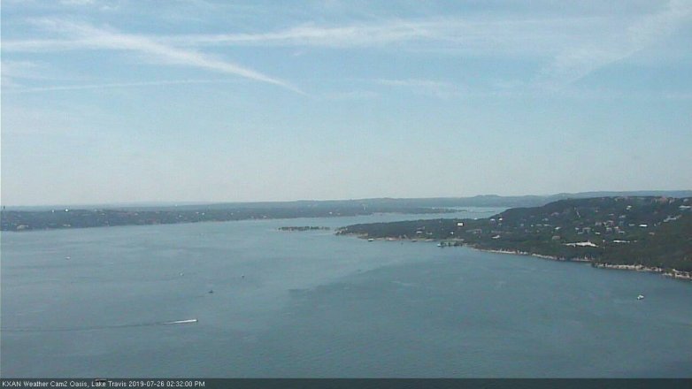 Lake Travis webcam, July 26, 2019 1:35 PM CT