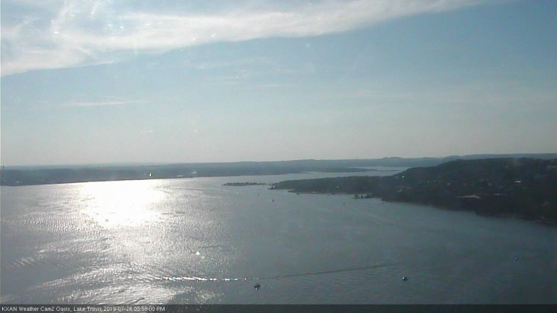 Lake Travis webcam, July 26, 2019 5:00 PM CT