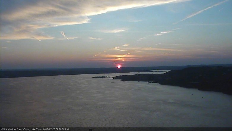 Lake Travis webcam, July 26, 2019 7:30 PM CT