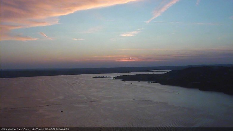 Lake Travis webcam, July 26, 2019 7:40 PM CT