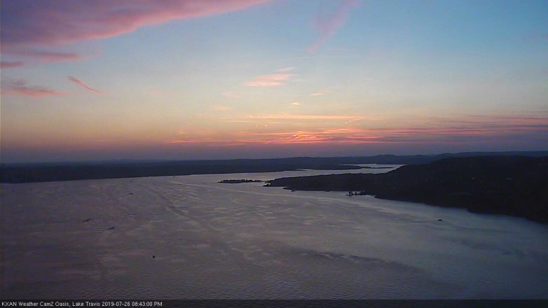 Lake Travis webcam, July 26, 2019 7:45 PM CT