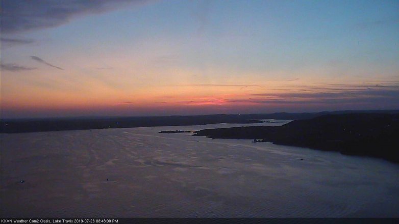 Lake Travis webcam, July 26, 2019 7:50 PM CT