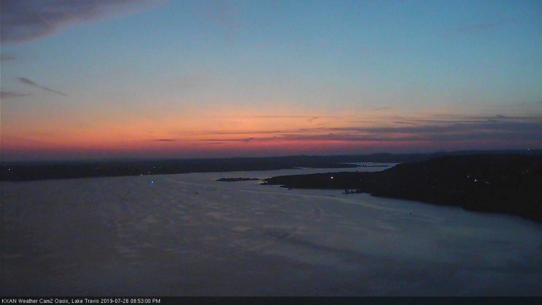 Lake Travis webcam, July 26, 2019 7:55 PM CT