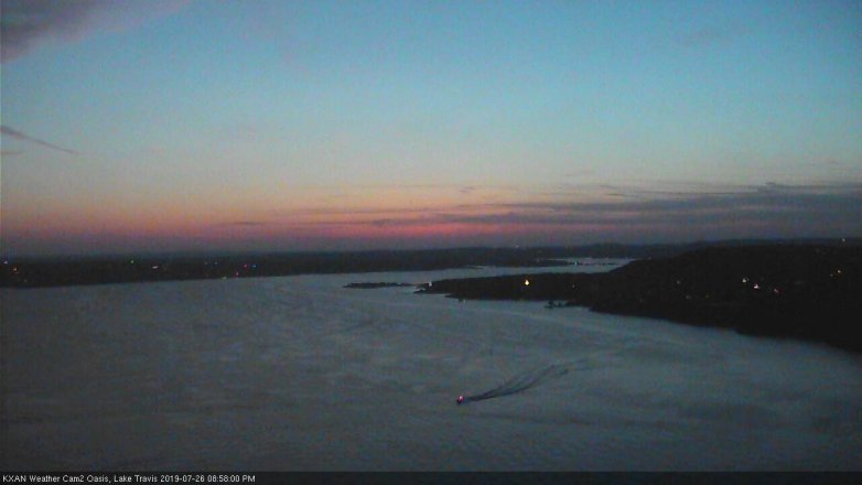 Lake Travis webcam, July 26, 2019 8:00 PM CT