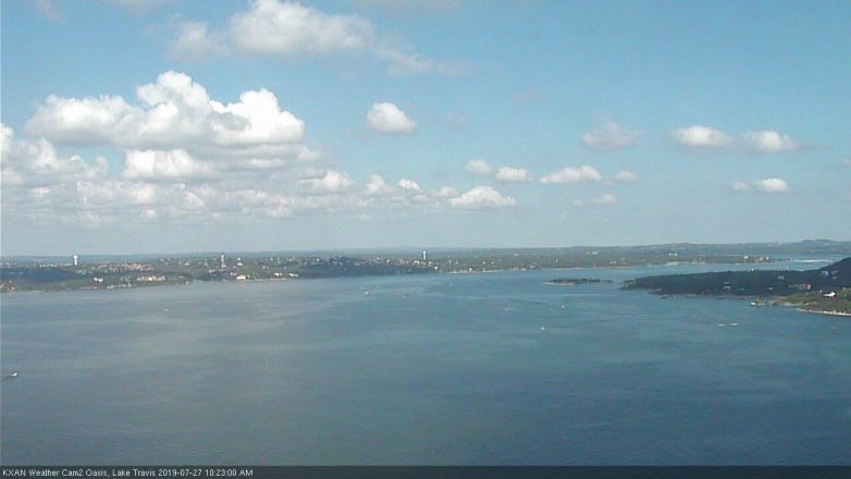 Lake Travis webcam, July 27, 2019 9:25 AM CT