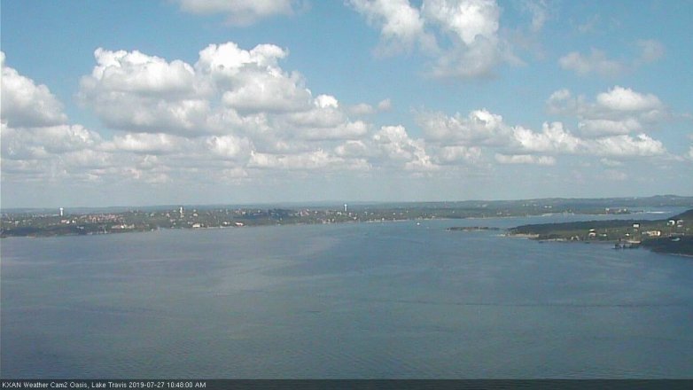 Lake Travis webcam, July 27, 2019 9:50 AM CT