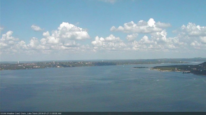 Lake Travis webcam, July 27, 2019 10:10 AM CT