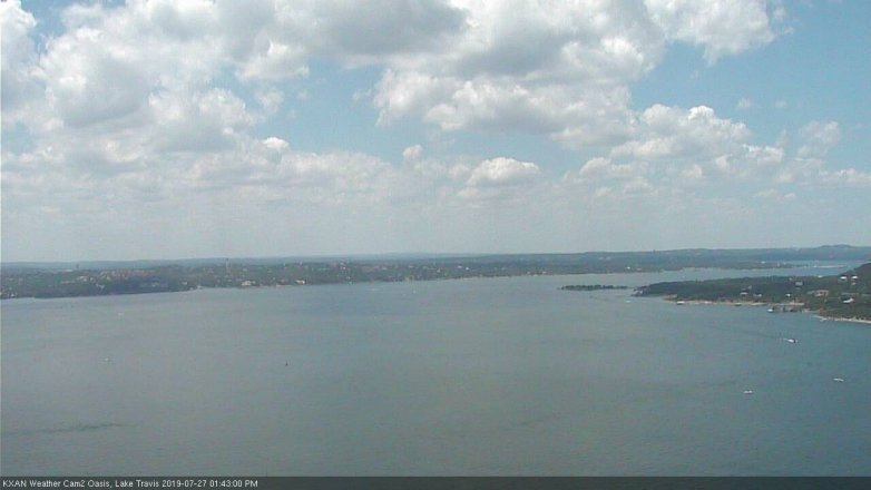 Lake Travis webcam, July 27, 2019 12:45 PM CT
