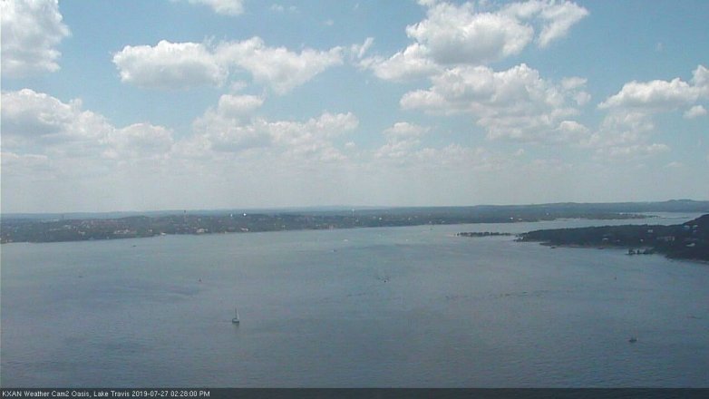Lake Travis webcam, July 27, 2019 1:30 PM CT