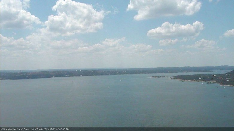 Lake Travis webcam, July 27, 2019 1:45 PM CT