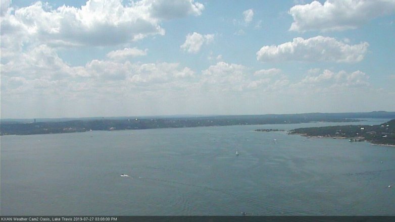 Lake Travis webcam, July 27, 2019 2:10 PM CT