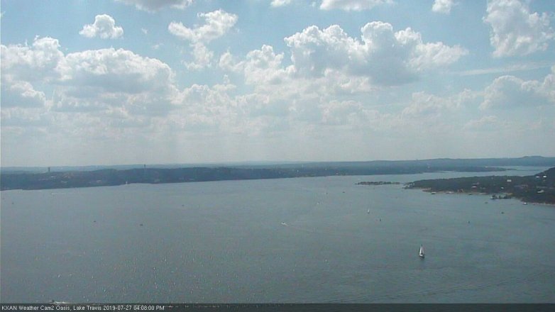 Lake Travis webcam, July 27, 2019 3:10 PM CT